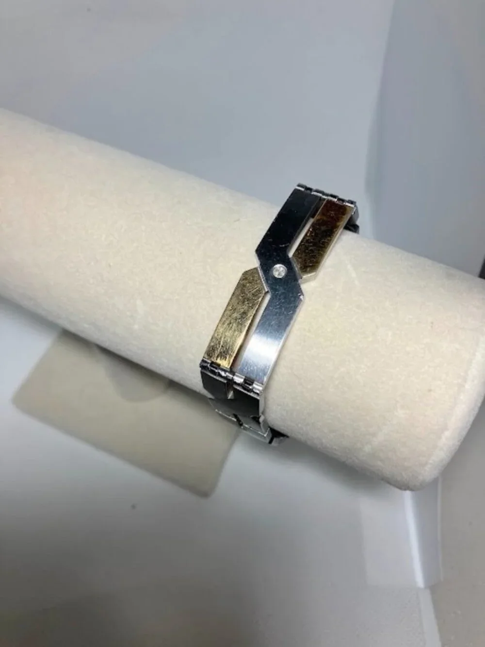 Dolan Bullock Vintage Mens Milan Diamond Two-Tone Bracelet 18k Stainless Steel